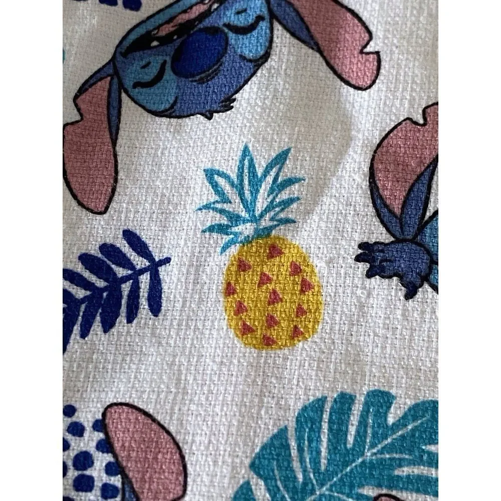 2‎ Pack Disney Stitch Faces Kitchen Towels Pineapple Hibiscus Tropical 16 X 26”